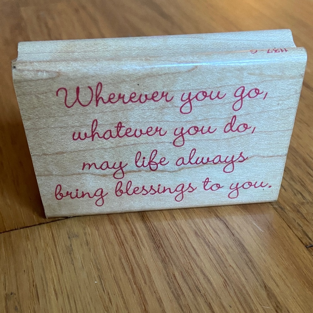 Sonlight Impressions Rubber Stamp with Red Text